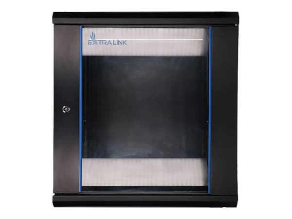 Extralink - Rack skap - 600x600 mm - veggmonterbar - svart - 12U - 19"
