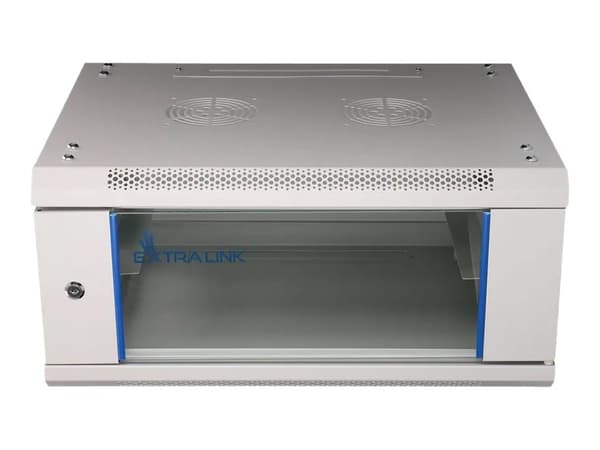 Extralink - Rack skåp - väggmontering - grå - 4U - 19"
