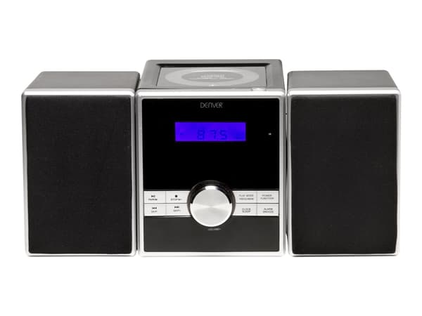 Denver MCA-230MK2, Kodin mikroaudiojärjestelmä, Musta, Hopea, Päältä, 1-suuntainen, PLL, LCD musta, Hopea