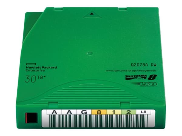 HPE RW Data Cartridge - LTO Ultrium 8 - 12 TB / 30 TB - grønn - for StoreEver LTO-8 Ultrium 30750, LTO-8 Ultrium 30750 TAA