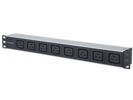 Intellinet 163613, 1U, Sort, Sølv, 8 AC-utganger, C19 kopling, 2 m, 110 - 250 V