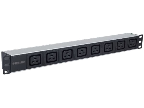 Intellinet 163613, 1U, Sort, Sølv, 8 AC-utganger, C19 kopling, 2 m, 110 - 250 V
