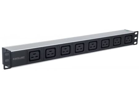Intellinet 163613, 1U, Sort, Sølv, 8 AC-utganger, C19 kopling, 2 m, 110 - 250 V