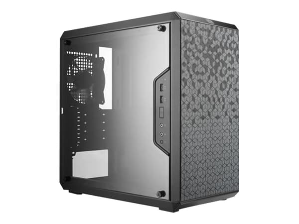 Cooler Master MasterBox Q300L - Tower - micro ATX - sidepanel med vindu (akryl) - ingen strømforsyning (ATX / PS/2) - svart - USB/lyd