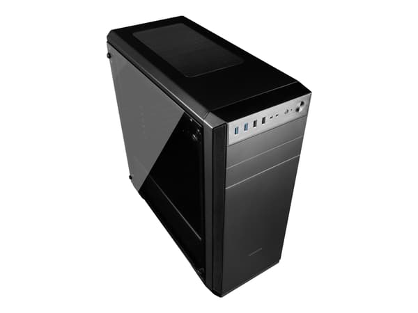 MODECOM OBERON Pro Glass - Tower - ATX - sidepanel med vindu - ingen strømforsyning - svart - USB/lyd