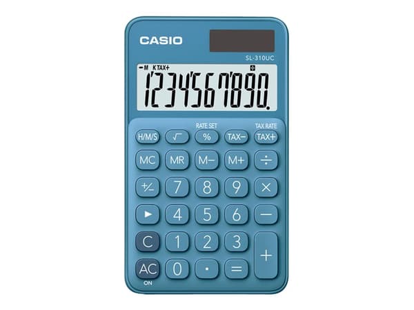 Casio SL-310UC - Lommekalkulator - 10 sifre - solpanel, batteri - blå Blå