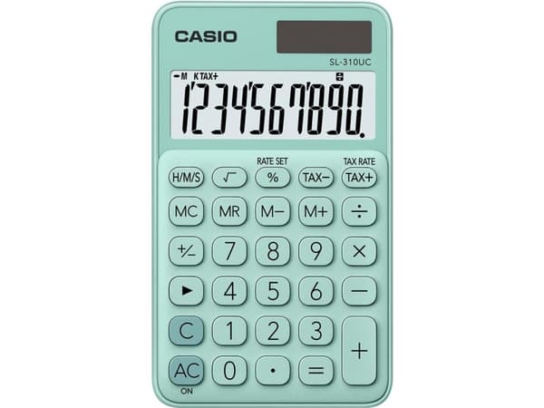 Casio SL-310UC - Lommekalkulator - 10 sifre - solpanel, batteri - grønn