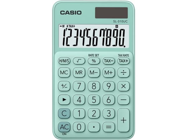 Casio SL-310UC - Lommekalkulator - 10 sifre - solpanel, batteri - grønn