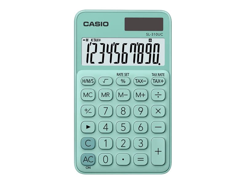 Casio SL-310UC - Fickkalkylator - 10 siffror - solcellspanel, batteri - grön