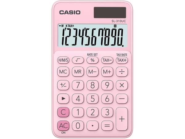 Casio SL-310UC - Lommekalkulator - 10 sifre - solpanel, batteri - rosa