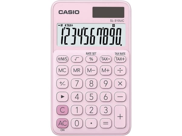 Casio SL-310UC - Lommekalkulator - 10 sifre - solpanel, batteri - rosa