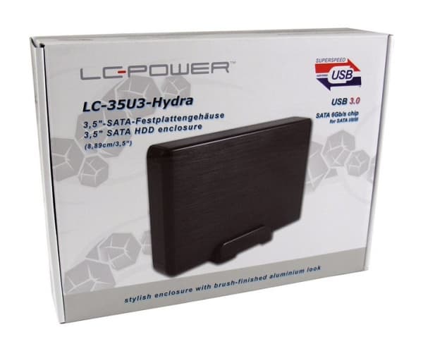 LC Power LC-35U3-Hydra - Förvaringslåda - 3.5" - SATA 6Gb/s - USB 3.0 - svart