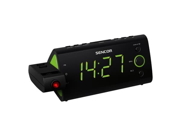 Sencor SRC 330 GN RADIOCLOCK, Alam Clock with projector, Digital, FM, ,05 cm (1.2"), Green - 420g