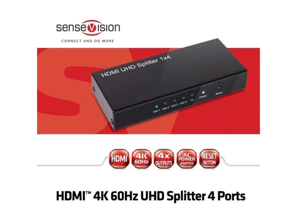 Club 3D SenseVision CSV-1380 - Video/lyd-splitter - 4 x HDMI