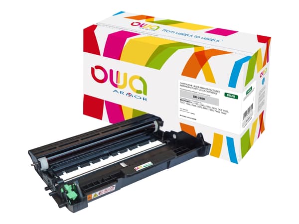 OWA - Svart - kompatibel - gjenfabrikert - tonerpatron (alternativ for: Brother DR2200) - for Brother DCP-7055, 7057, 7060, 7065, 7070, HL-2130, 2132