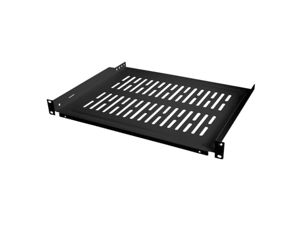 LogiLink SF1C45B, Hylla till rackskåp, Svart, Stål, 10 kg, 1U, 48,3 cm (19")