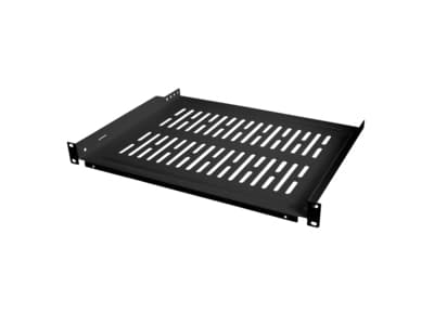 LogiLink SF1C45B, Hylla till rackskåp, Svart, Stål, 10 kg, 1U, 48,3 cm (19")