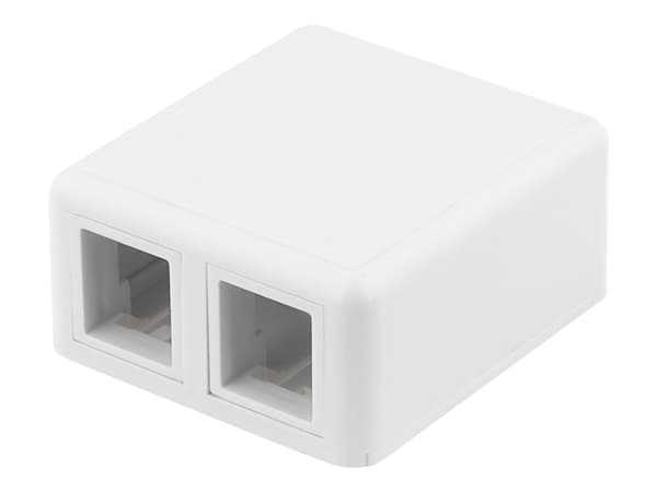 DELTACO VR-223 - Overflatemonteringsboks for nettverk - overflatemonterbar - hvit - 2 porter