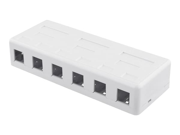 Surface mount box for Keystone, 6 ports, white