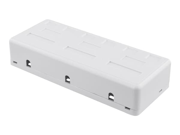 Surface mount box for Keystone, 6 ports, white