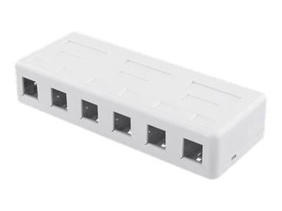 DELTACO VR-225 - Overflatemonteringsboks for nettverk - hvit - 6 porter