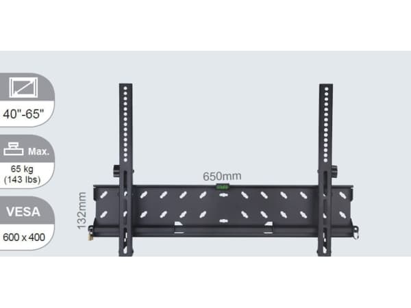 VivoLink Wall Mount Slim - Monteringssett (veggmontering, antityverisett, boblenivå) - for flatpanel - skjermstørrelse: 40"-65" - monteringsgrensesni