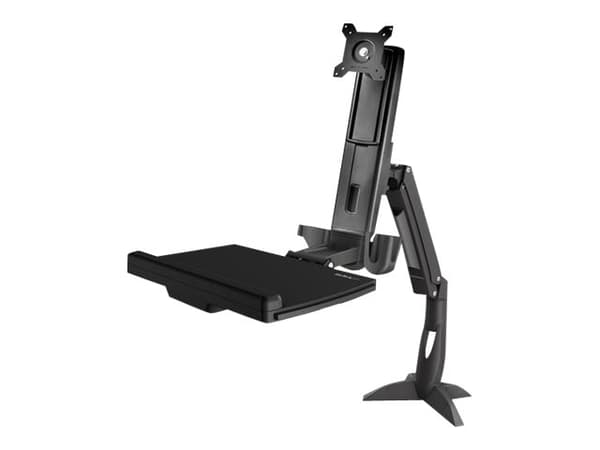 StarTech.com Sit Stand Monitor Arm, Desk Mount Adjustable Sit-Stand Workstation Arm for Single 34" VESA Mount Display, Ergonomic Articulating Standin