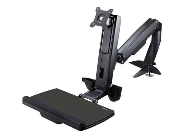 StarTech.com Sit Stand Monitor Arm, Desk Mount Adjustable Sit-Stand Workstation Arm for Single 34" VESA Mount Display, Ergonomic Articulating Standin