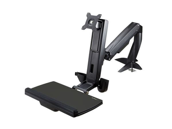 StarTech.com Sit Stand Monitor Arm, Desk Mount Adjustable Sit-Stand Workstation Arm for Single 34" VESA Mount Display, Ergonomic Articulating Standin