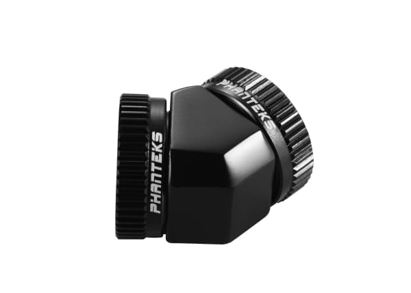 Phanteks PH-A45_BK_16, Adapter fitting, Metall, Sort, 45°, Hunkjønn, Hunkjønn
