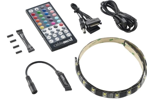 CableMod WideBeam Hybrid LED Strip - Belysning för systemkabinett (LED) - vit, RGB - 60 cm