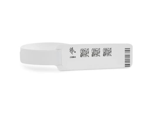 Zebra Z-Band Direct Pediatric - Polypropylen (PP) - permanet gummi-adhesiv - perforert - hvit, rød rand - 25 x 178 mm 1800 stk (6 rull(er) x 300) pat