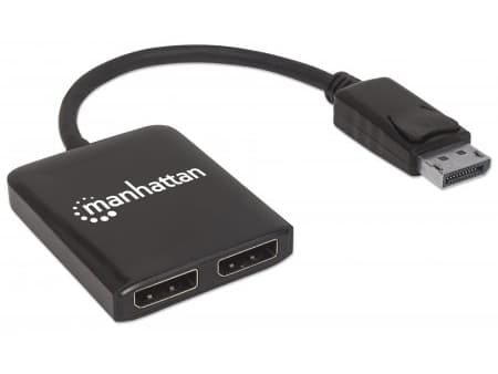 Manhattan 207768, DisplayPort, 2x DisplayPort, 3840 x 2160 piksler, Sort, Plast, 4K Ultra HD