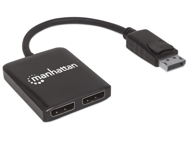 Manhattan 207768, DisplayPort, 2x DisplayPort, 3840 x 2160 piksler, Sort, Plast, 4K Ultra HD