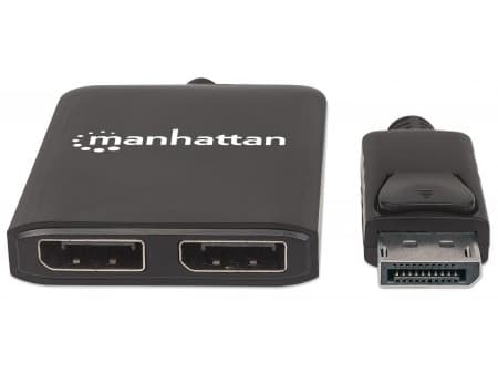 Manhattan 207768, DisplayPort, 2x DisplayPort, 3840 x 2160 piksler, Sort, Plast, 4K Ultra HD