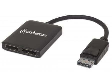 Manhattan 207768, DisplayPort, 2x DisplayPort, 3840 x 2160 piksler, Sort, Plast, 4K Ultra HD