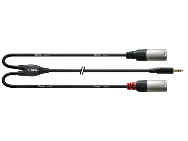 Cordial CFY WMM, 3.5mm, Hankjønn, 2 x XLR, Hunkjønn, 3 m, Sort