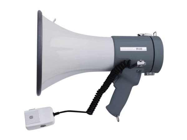 SpeaKa Professional ER-66S Megafon med håndmikrofon, med holdesele, Integreret lyd