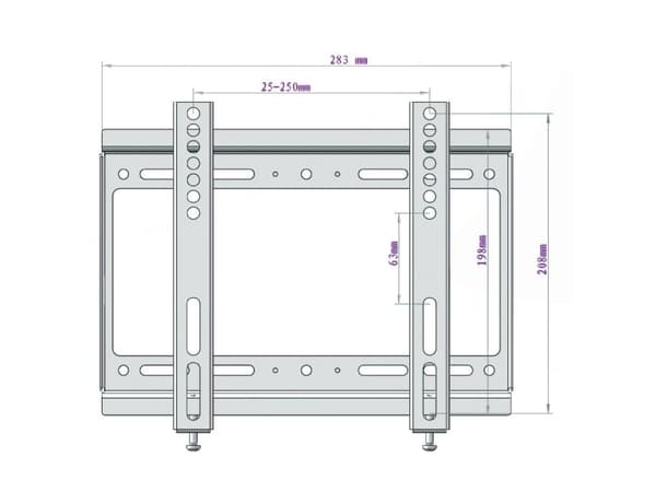 SpeaKa Professional 1089871, 35,6 cm (14"), 106,7 cm (42"), 25 kg, 75 x 75 mm, 200 x 200 mm, Musta