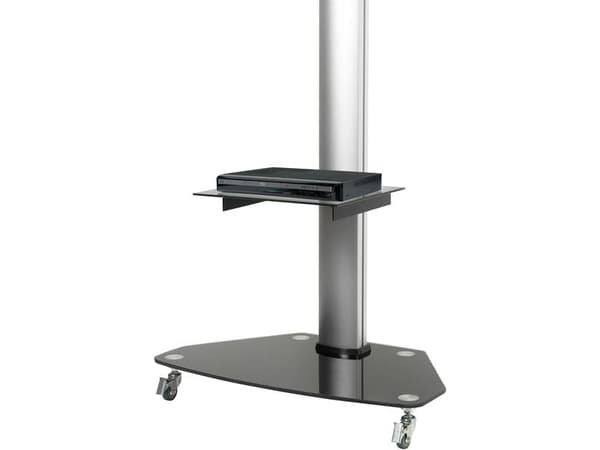 SpeaKa Professional SP-TVRW-01, 139,7 cm (55"), 75 x 75 mm, 400 x 400 mm, 0 - 45°, Glass, Stål, Sort, Sølv