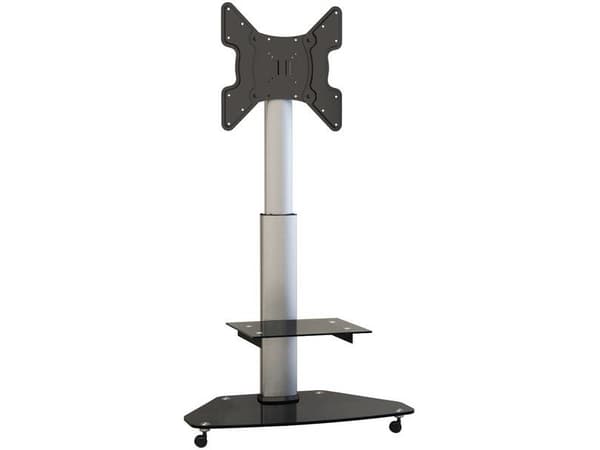 SpeaKa Professional SP-TVRW-01, 139,7 cm (55"), 75 x 75 mm, 400 x 400 mm, 0 - 45°, Glass, Stål, Sort, Sølv