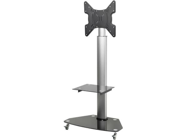 SpeaKa Professional SP-TVRW-01, 139,7 cm (55"), 75 x 75 mm, 400 x 400 mm, 0 - 45°, Glas, Stål, Svart, Silver