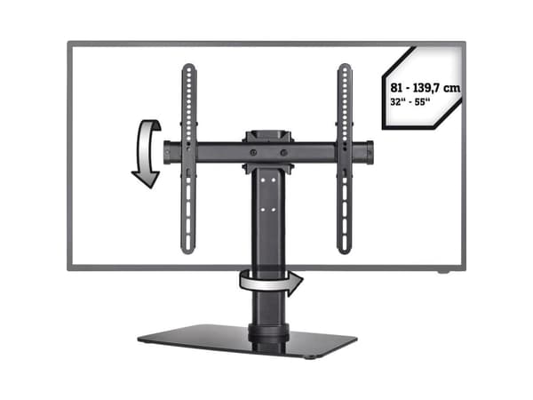 SpeaKa Professional SP-TT-05 TV-fod Kan indstilles i højden 81,3 cm (32) - 139,7 cm (55) Kan vippes og svinges