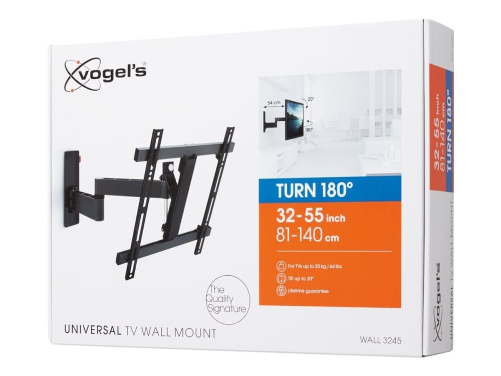 Vogel's WALL 3245 - Konsol - för platt panel - svart - skärmstorlek: 32"-55" - väggmonterbar