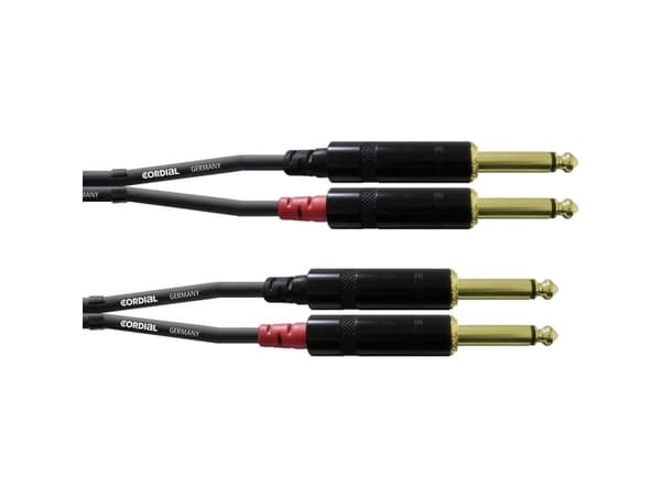 Cordial CFU PP, 2 x 6.35mm, Hankjønn, 2 x 6.35mm, Hankjønn, 6 m, Sort