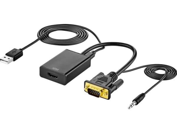 AV Adapter [VGA, Jack - HDMI] 1920 x 1080 Pixel SpeaKa Professional SP-VK/HD