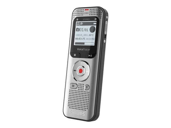Philips Voice Tracer DVT2050 - Röstinspelare - 8 GB - aluminum light silver metal front and black