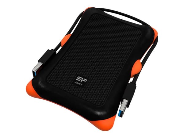 Silicon Power Armor A30 - Lagringspakning - 2,5" - SATA 6Gb/s - USB 3.2 (Gen 1) - sort Sort, Oransje