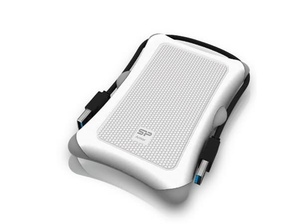 Silicon Power Armor A30 - Förvaringslåda - 2.5" - SATA 6Gb/s - USB 3.2 (Gen 1) - vit