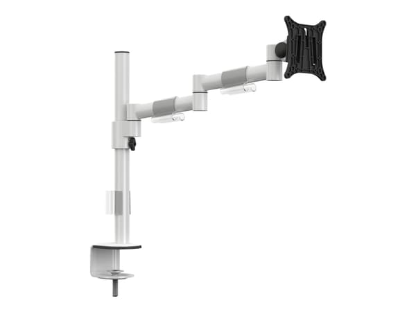 Multibrackets M VESA Deskmount Officeline Single II - Monteringssett - for LCD-skjerm - stål - hvit - skjermstørrelse: 15"-30" - skrivebordsmonterbar